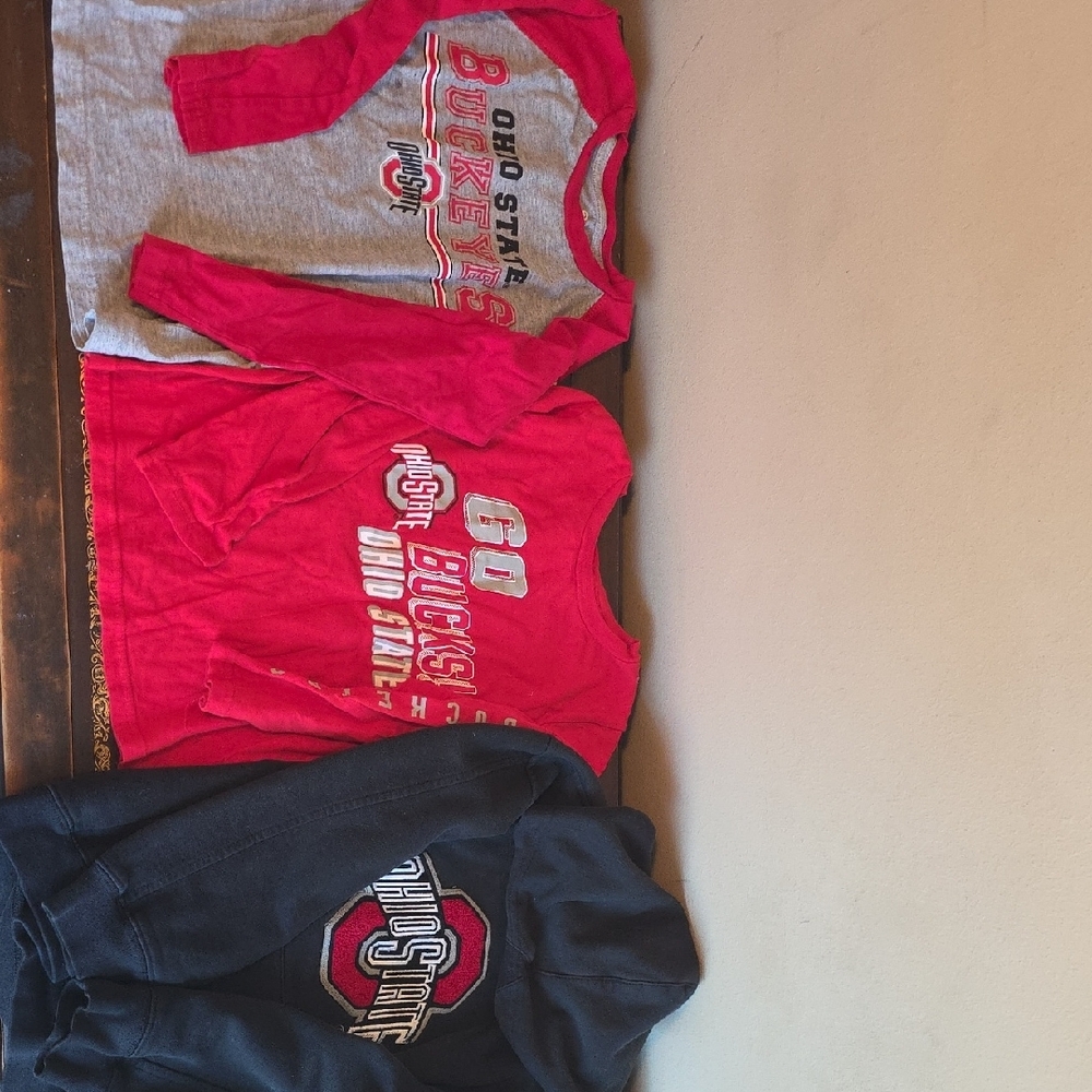 Nike Red and Gray Long Sleeve Tees